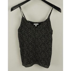 New ABOUND Women's Size M Medium Black & Ivory Dot Print Chiffon V-Neck Camisole